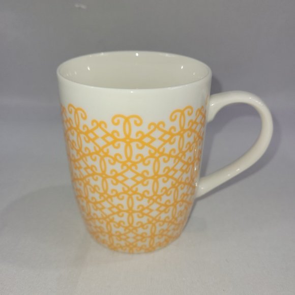 Starbucks 2015 Coffee Cup 11 floz /325ml Mug 4" Gold Yellow Celtic Pattern - Picture 1 of 1